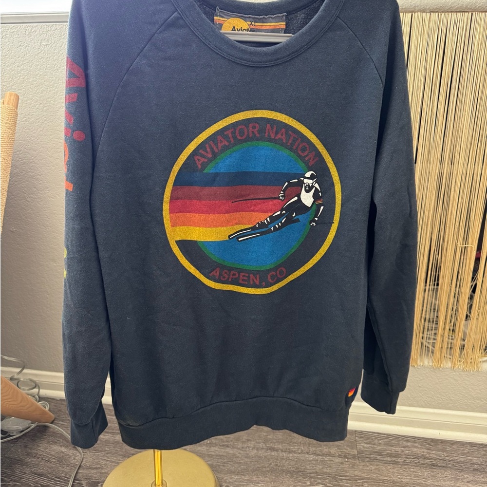 Aviator Nation Aspen Crewneck Sweatshirt - Charcol